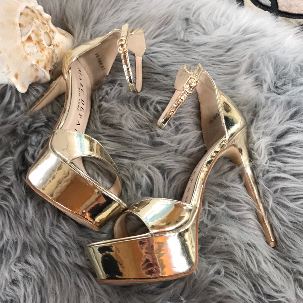 Gold Marc Defang Platform Heels 8 1/2